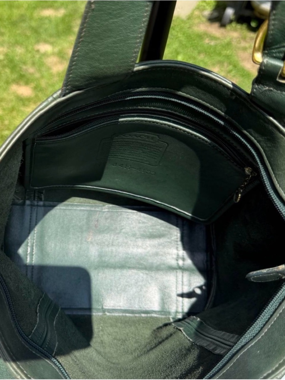 Coach Bottle Green Waverly Leather Tote with Gold Hardware - Picture 4 of 8